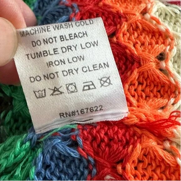 Women's Crochet Rainbow Mini Cut Out Dress Size Medium - Picture 6 of 7